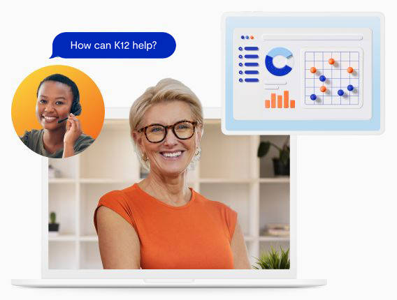 Teacher and circle image of support person